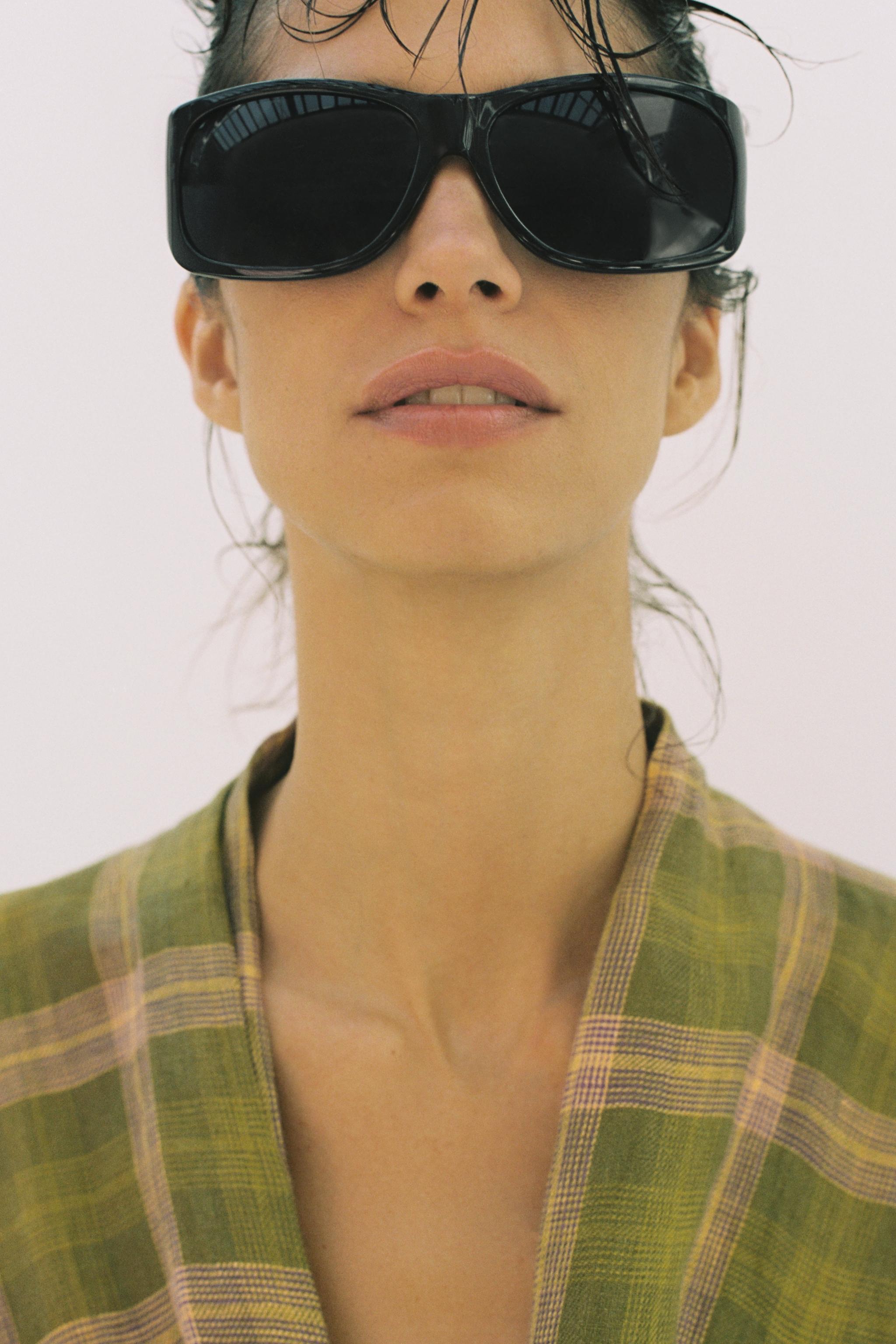 ZW COLLECTION CHECKED LINEN DRESS